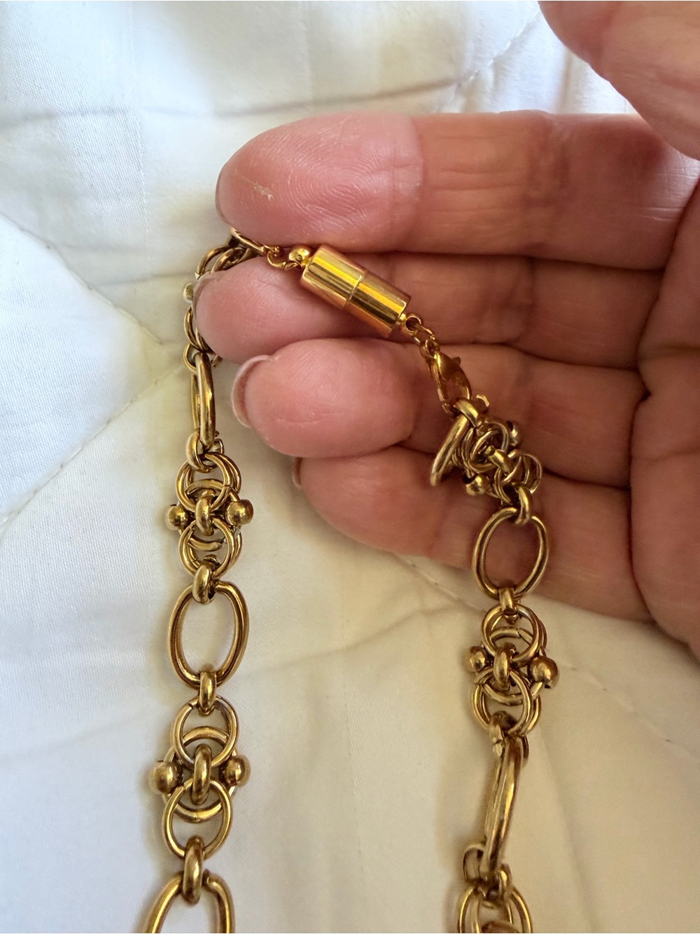 Gold Two-Tone Medallion Necklace with Coin Pendant - Picture 6 of 10